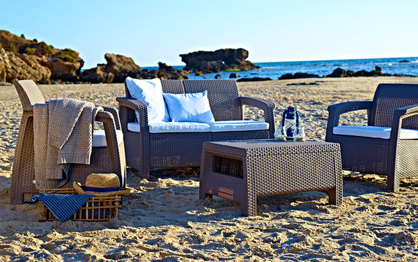 Conjunto jardin Keter Corfu Lounge Set Marron